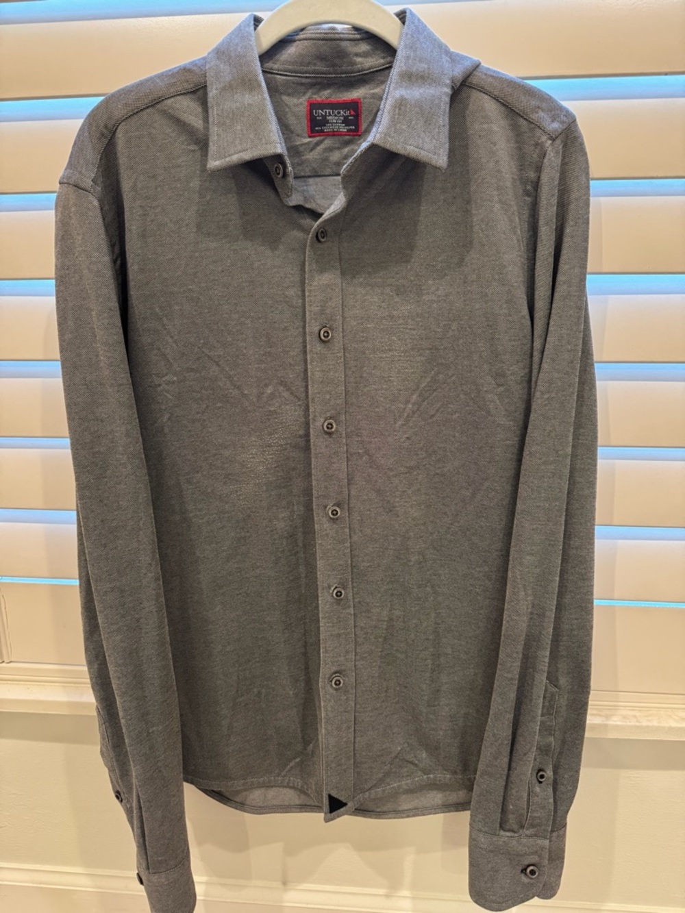 UNTUCKit Men's Gray Long-Sleeve Casual Button-Down Shirt